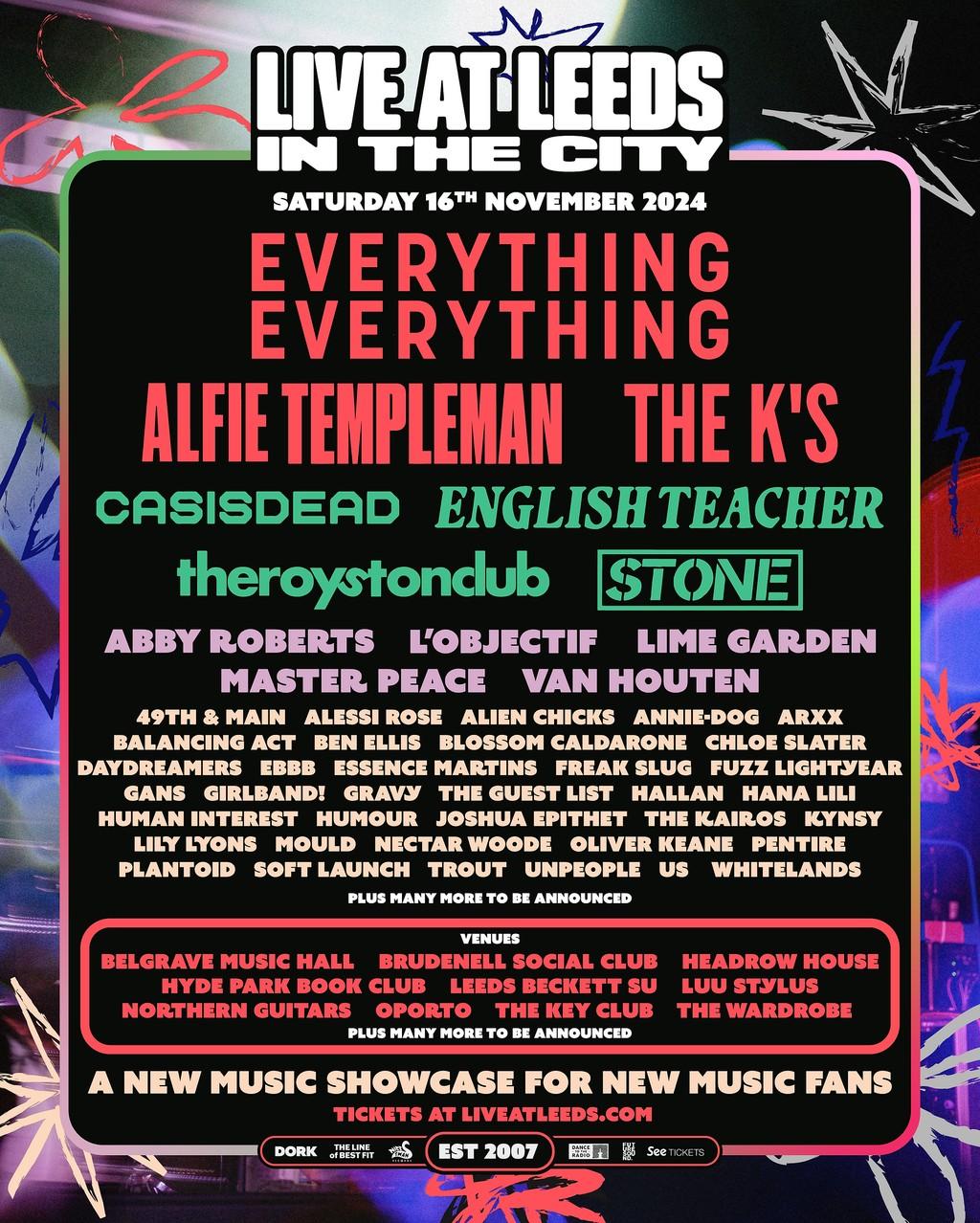 Lineup Poster Live At Leeds In The City 2024