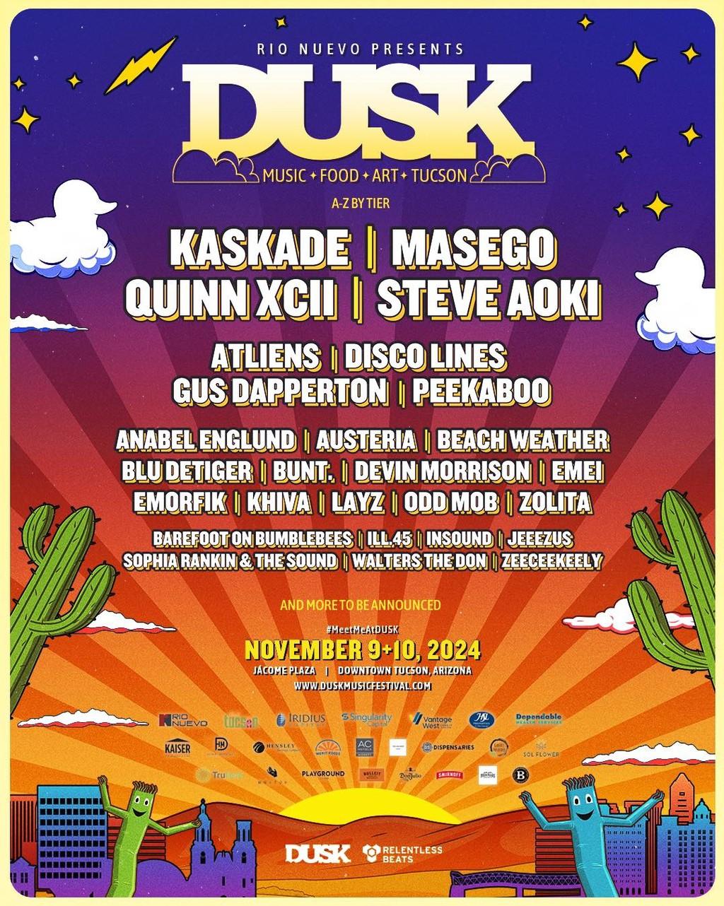 Lineup Poster Dusk Music Festival 2024