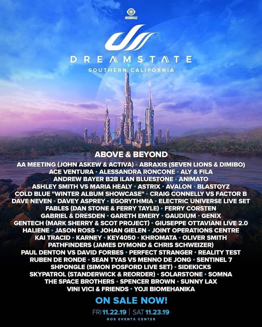 Lineup Poster Dreamstate Southern California 2024