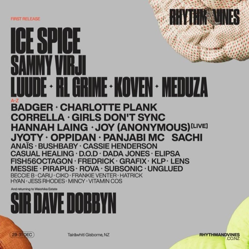 Lineup Poster Rhythm and Vines 2024