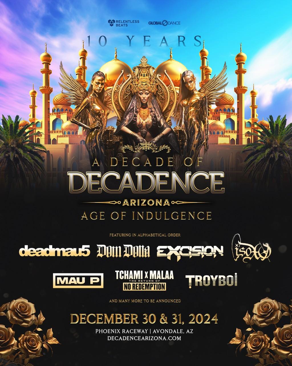 Lineup Poster Decadence Arizona 2024