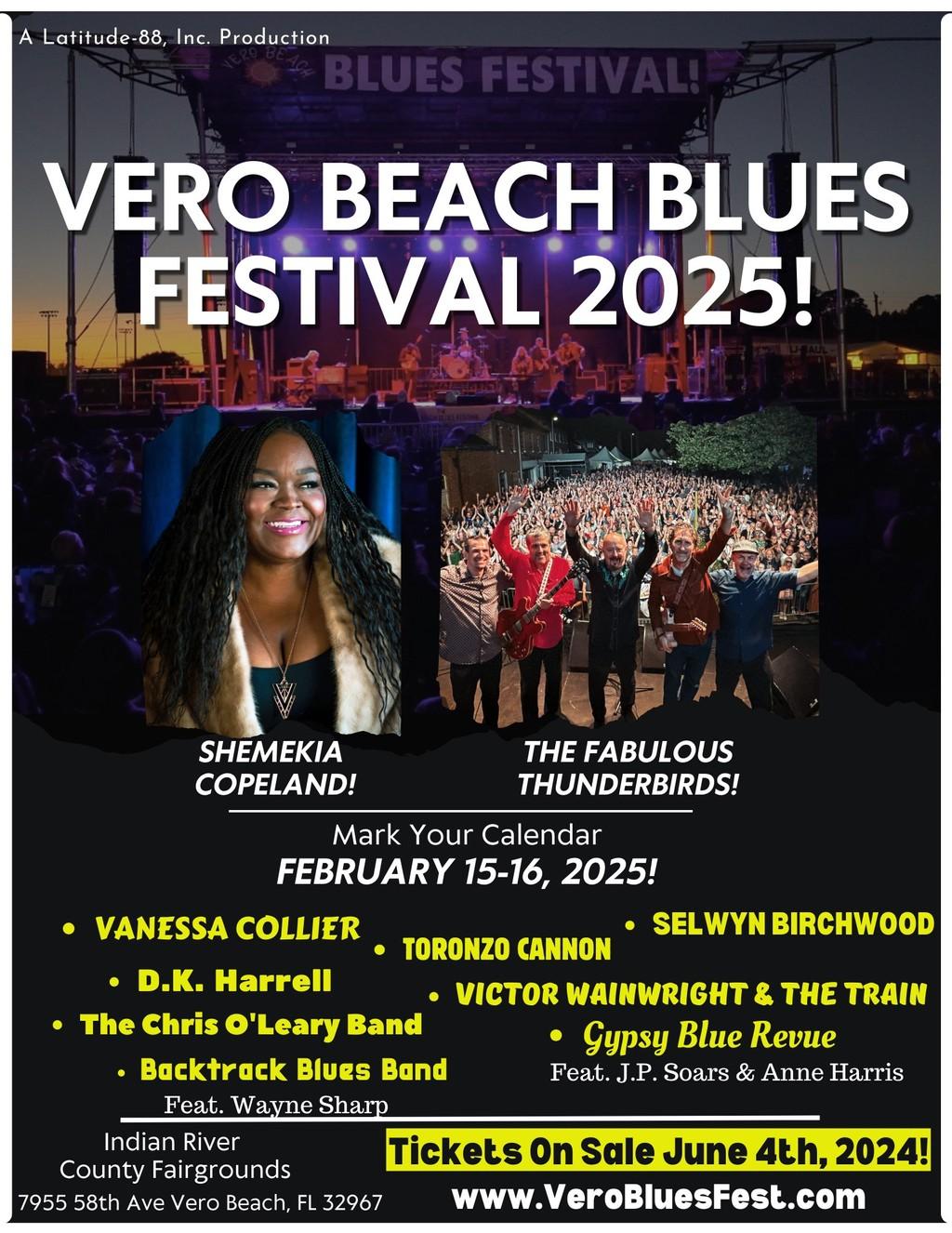 Lineup Poster Vero Beach Blues Festival 2025