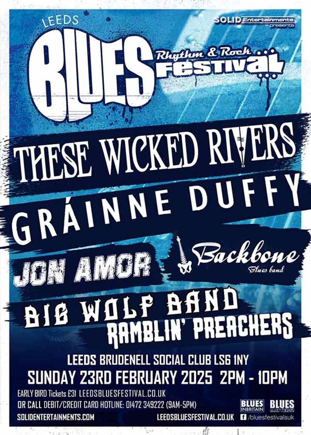 Lineup Poster Leeds Blues, Rhythm and Rock Festival 2025