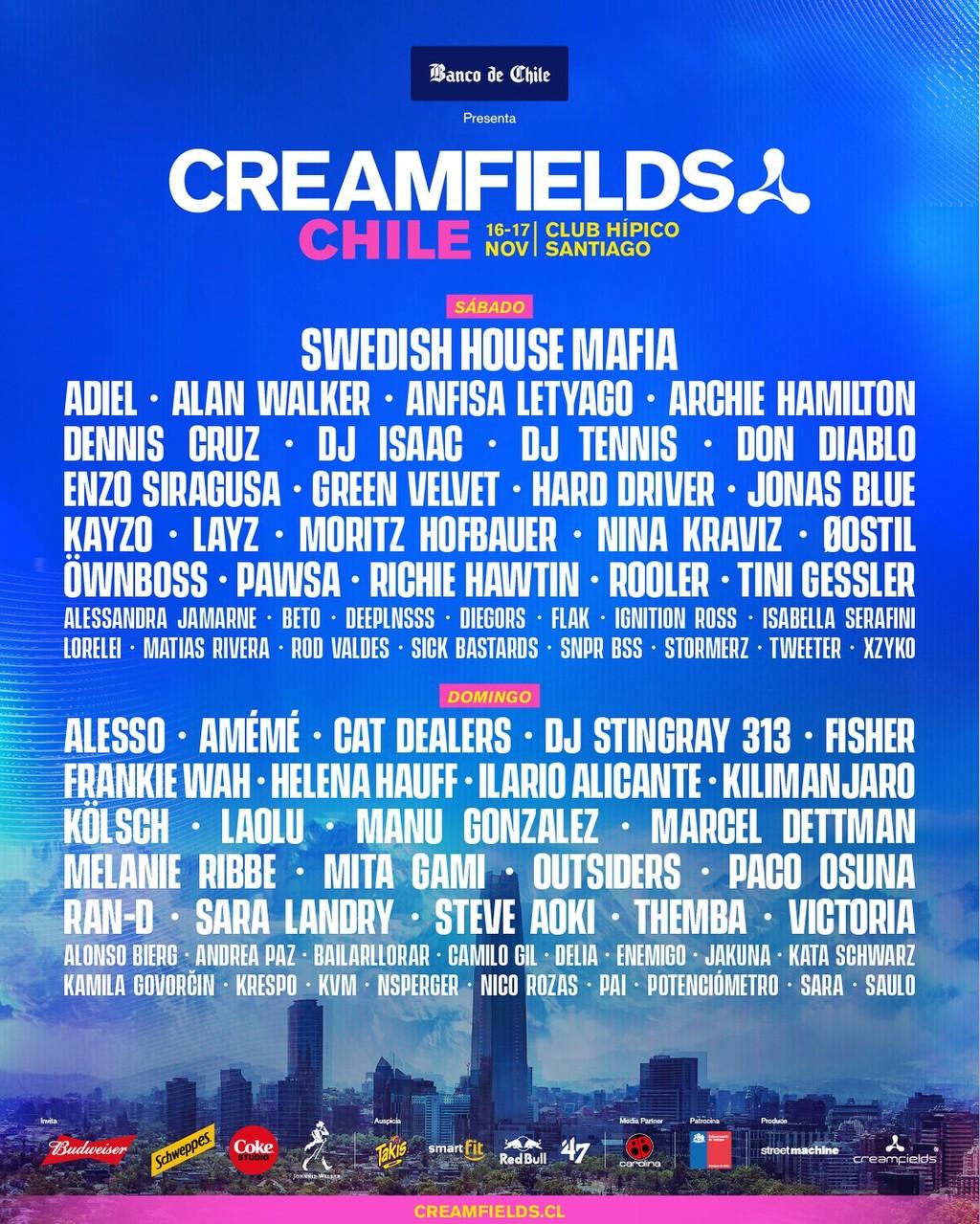 Lineup Poster Creamfields Chile 2024