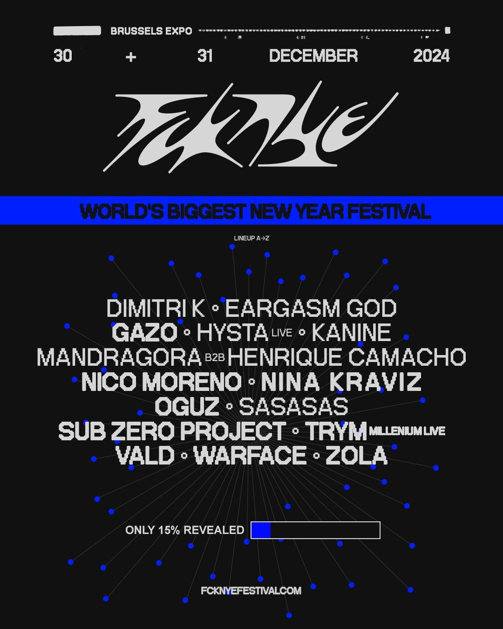 Lineup Poster FCKNYE Brussels 2024