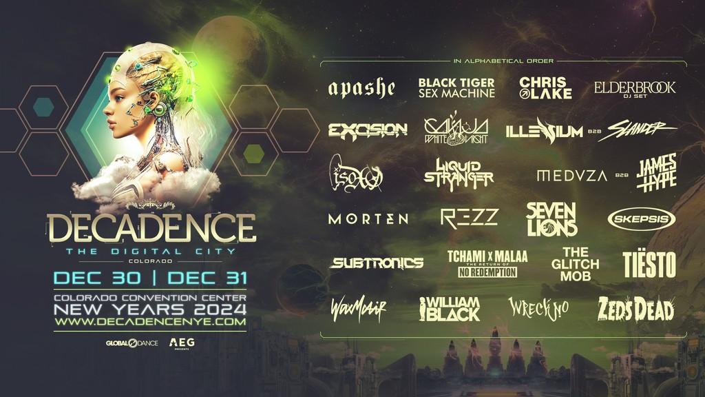 Lineup Poster Decadence Colorado 2024