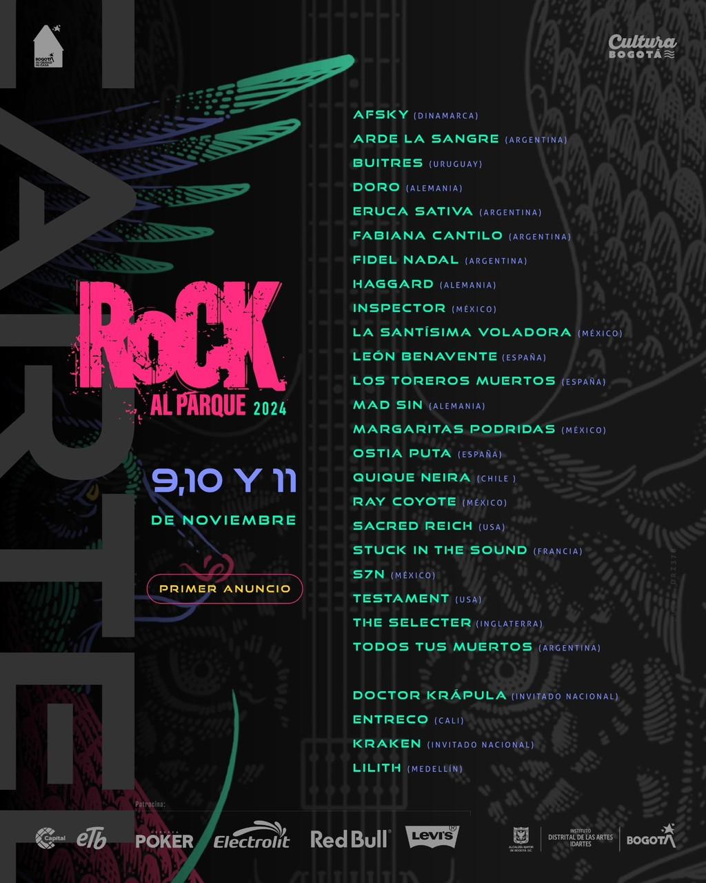 Lineup Poster Rock Al Parque 2024