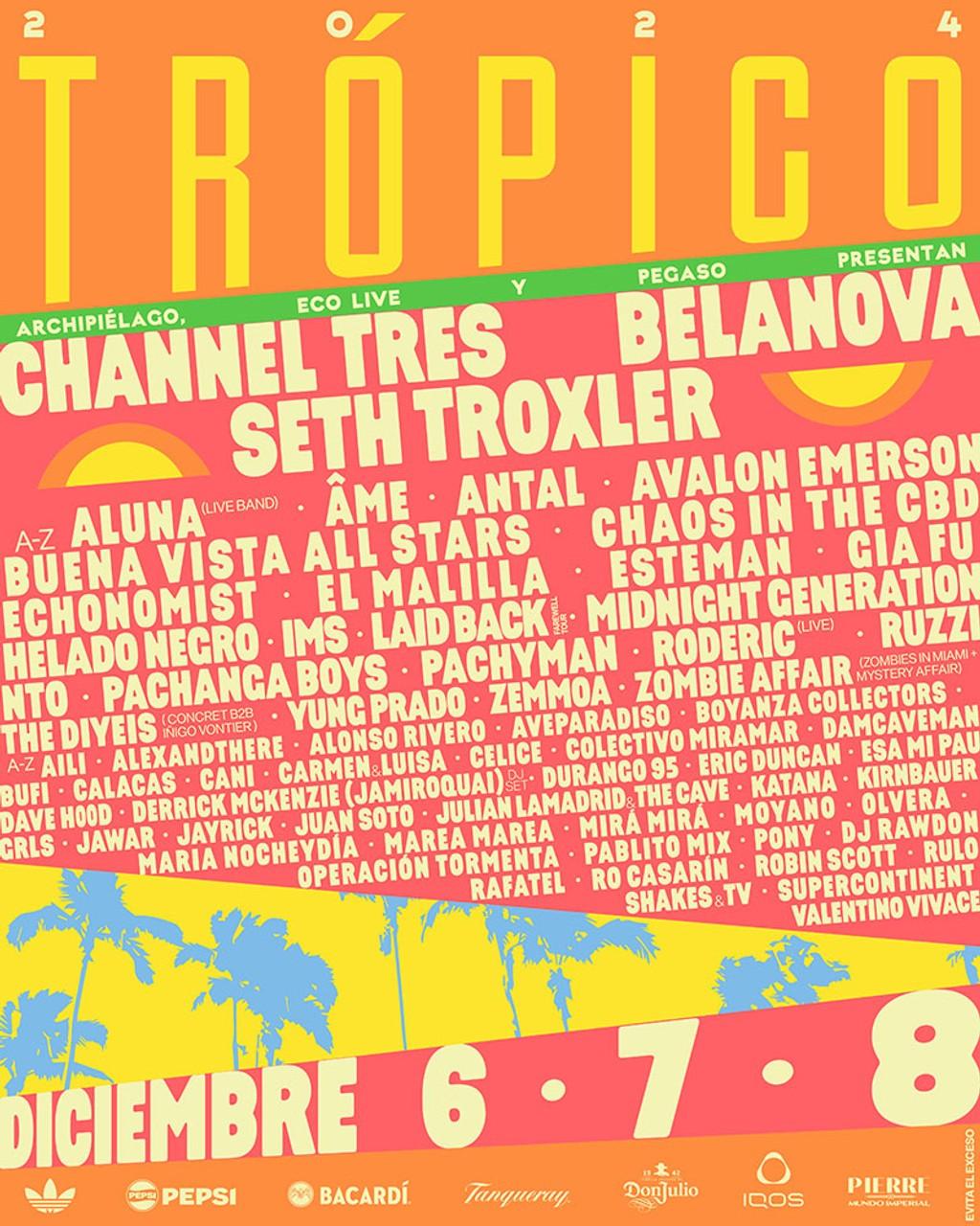 Lineup Poster Trópico 2024