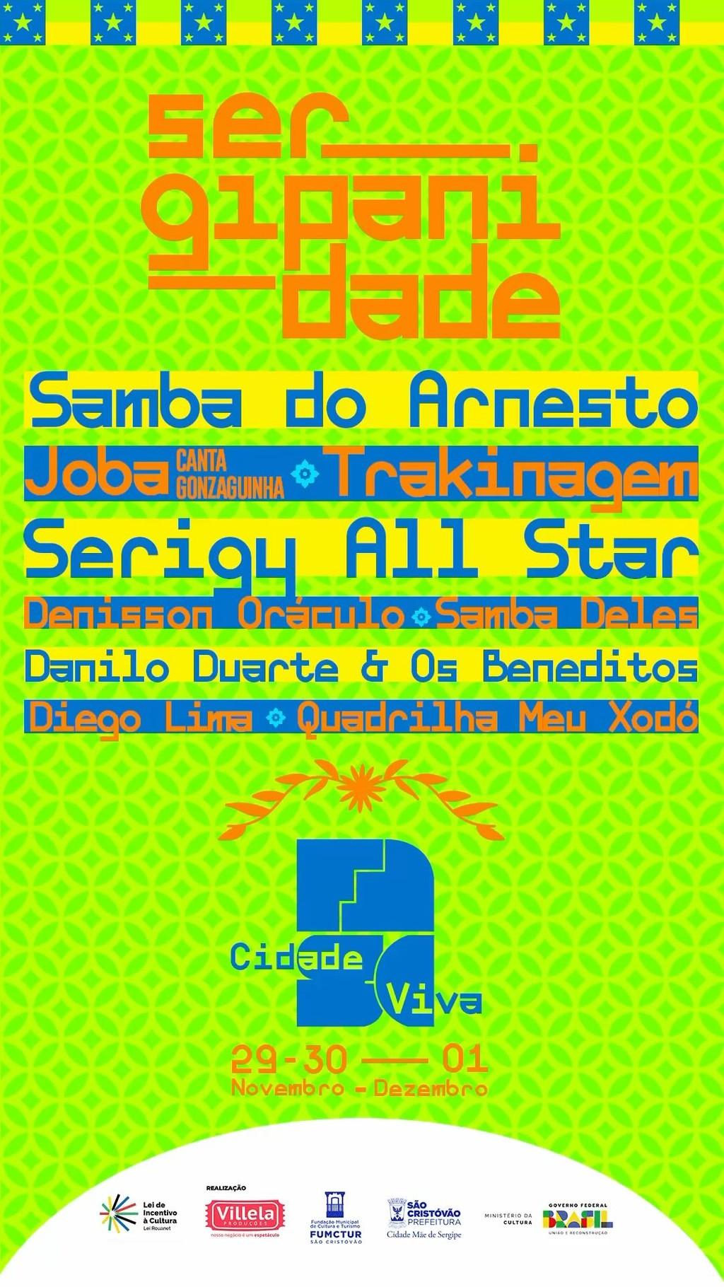 Lineup Poster Festival de Artes de São Cristóvão 2024