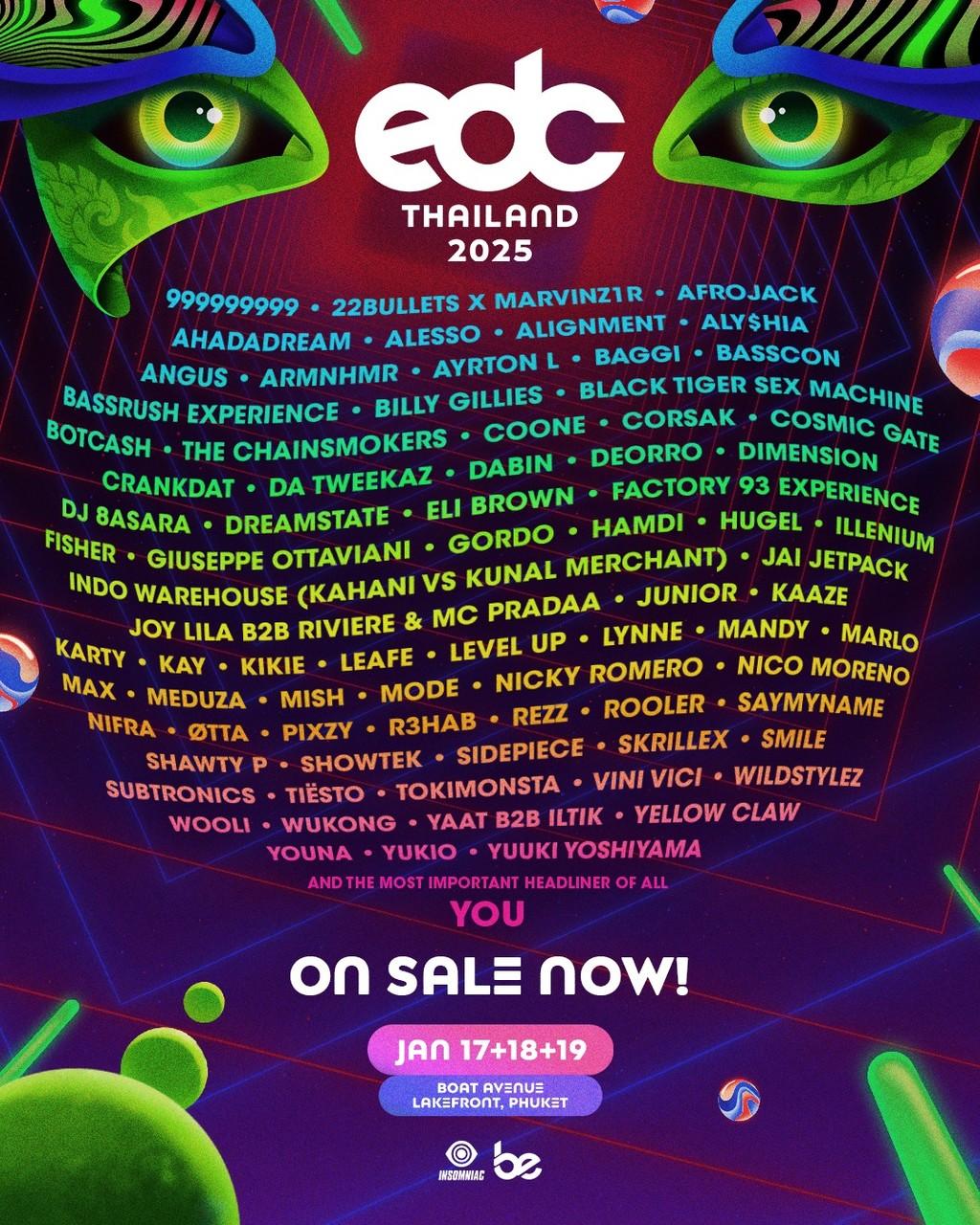 Lineup Poster EDC Thailand 2025