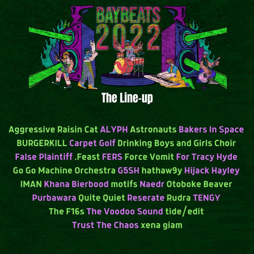 Lineup Poster Baybeats Festival 2022