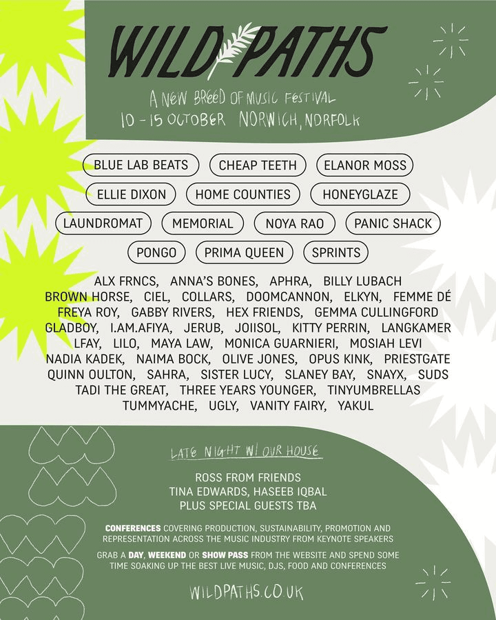 Lineup Poster Wild Paths Festival 2022