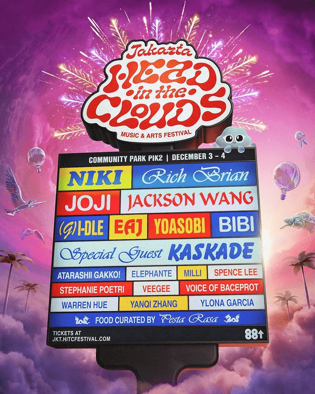 Lineup Poster Head In The Clouds Jakarta 2022