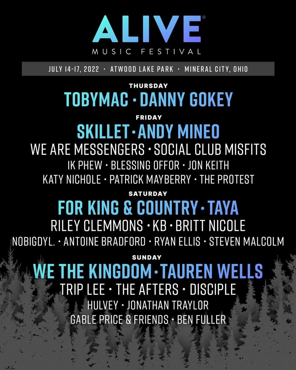 Lineup Poster Alive Music Festival 2022