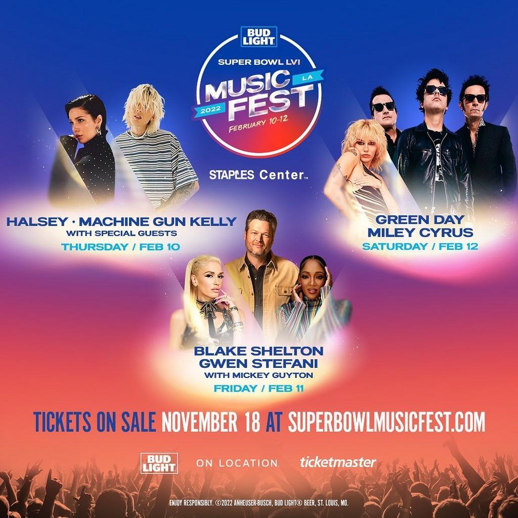 Lineup Poster Bud Light Super Bowl Music Fest 2022