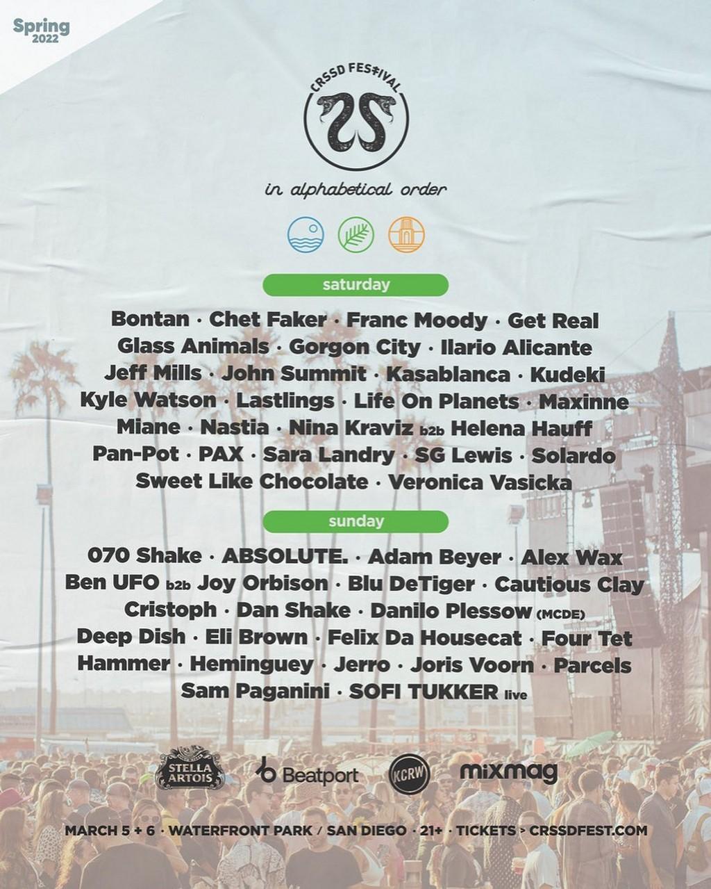 Lineup Poster CRSSD ‡ Festival Spring 2022