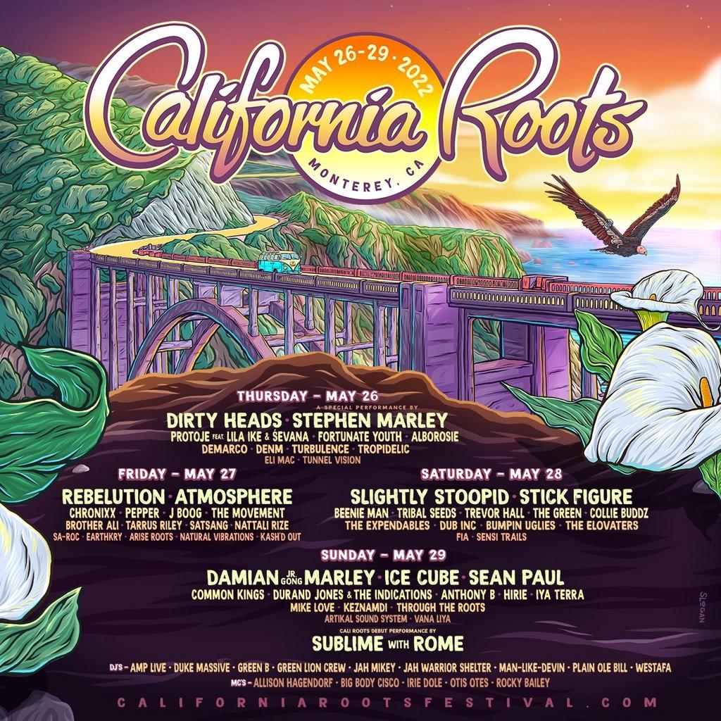 Lineup Poster California Roots Festival 2022