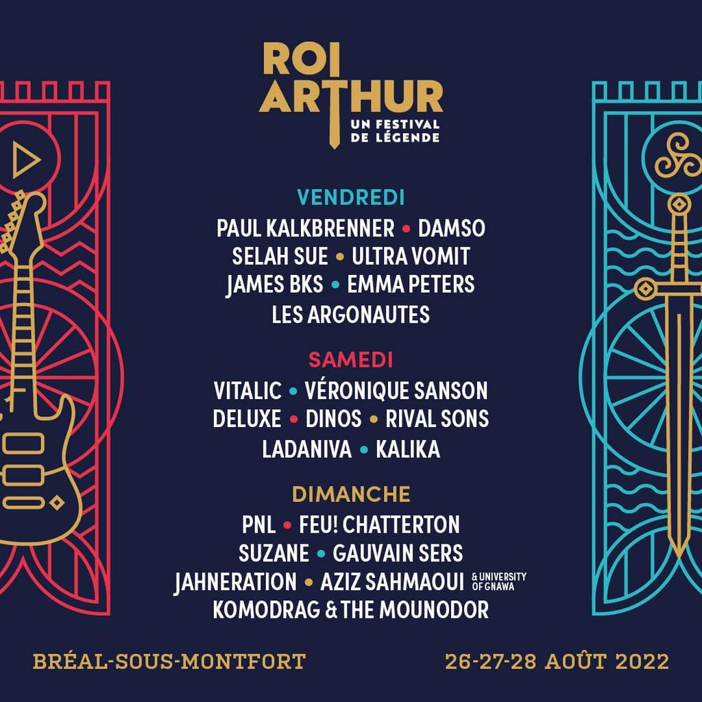 Lineup Poster Festival du Roi Arthur 2022