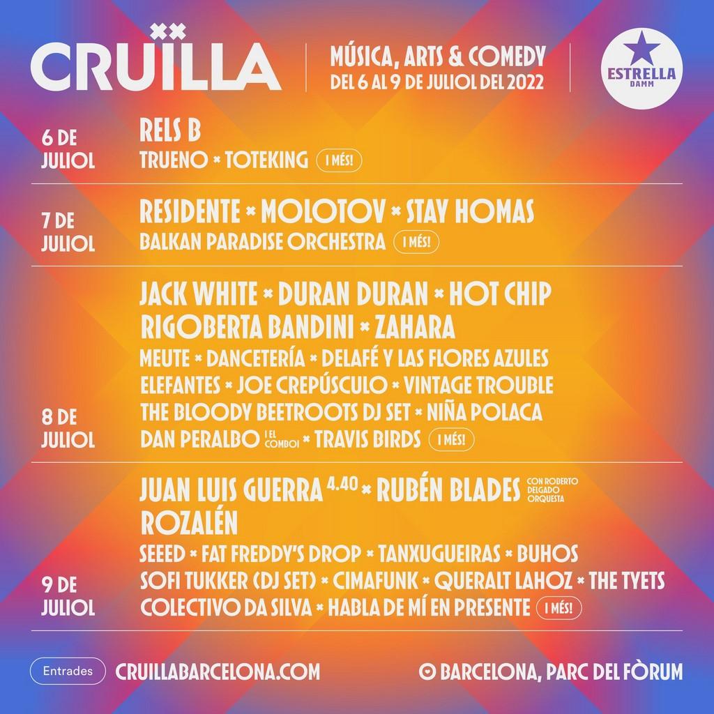 Lineup Poster Festival Cruïlla 2022