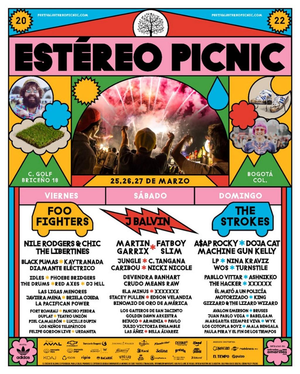 Lineup Poster Festival Estereo Picnic 2022