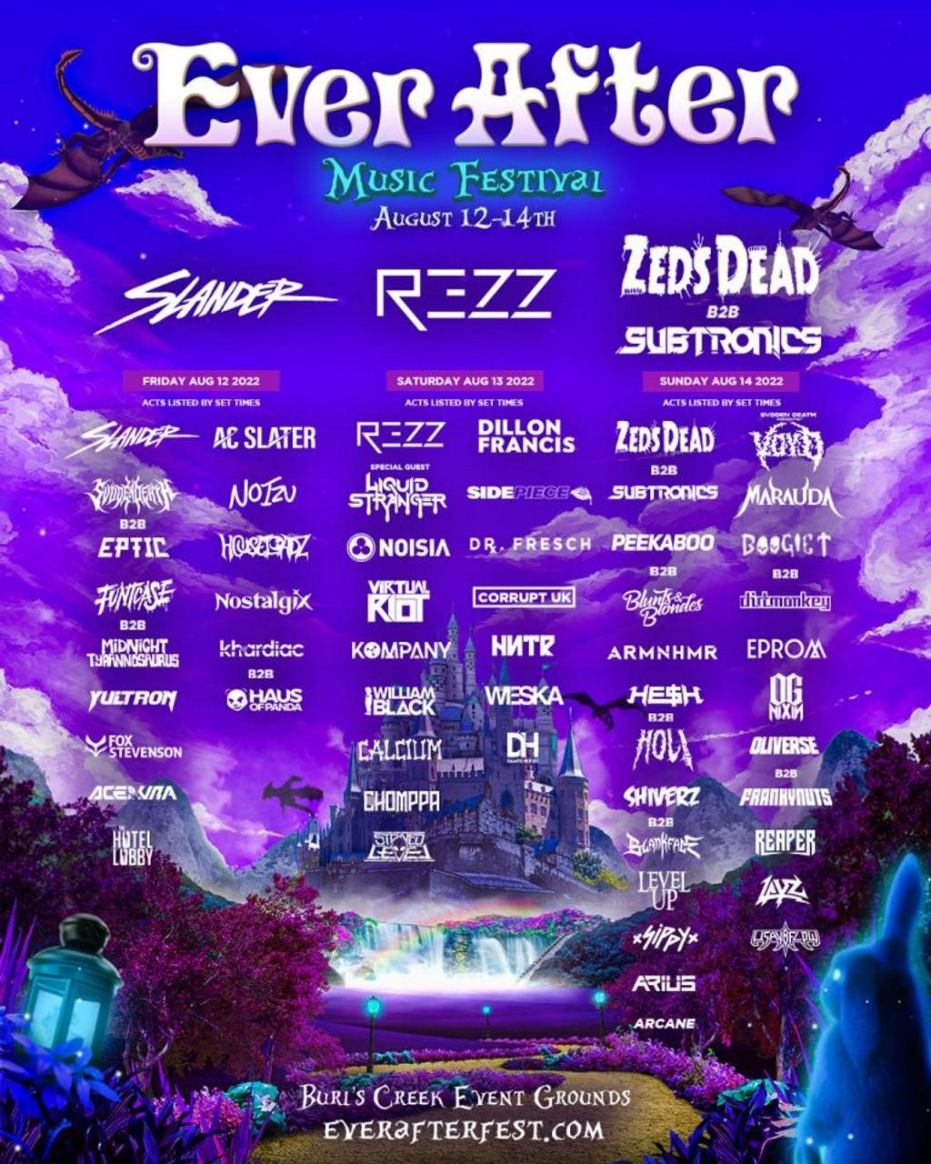 Lineup Poster Ever After Music Festival 2022