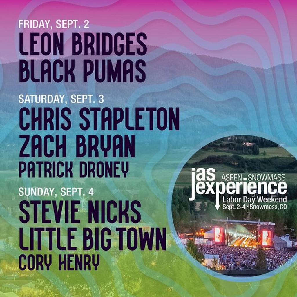 Lineup Poster Jazz Aspen Snowmass Labor Day Weekend 2022