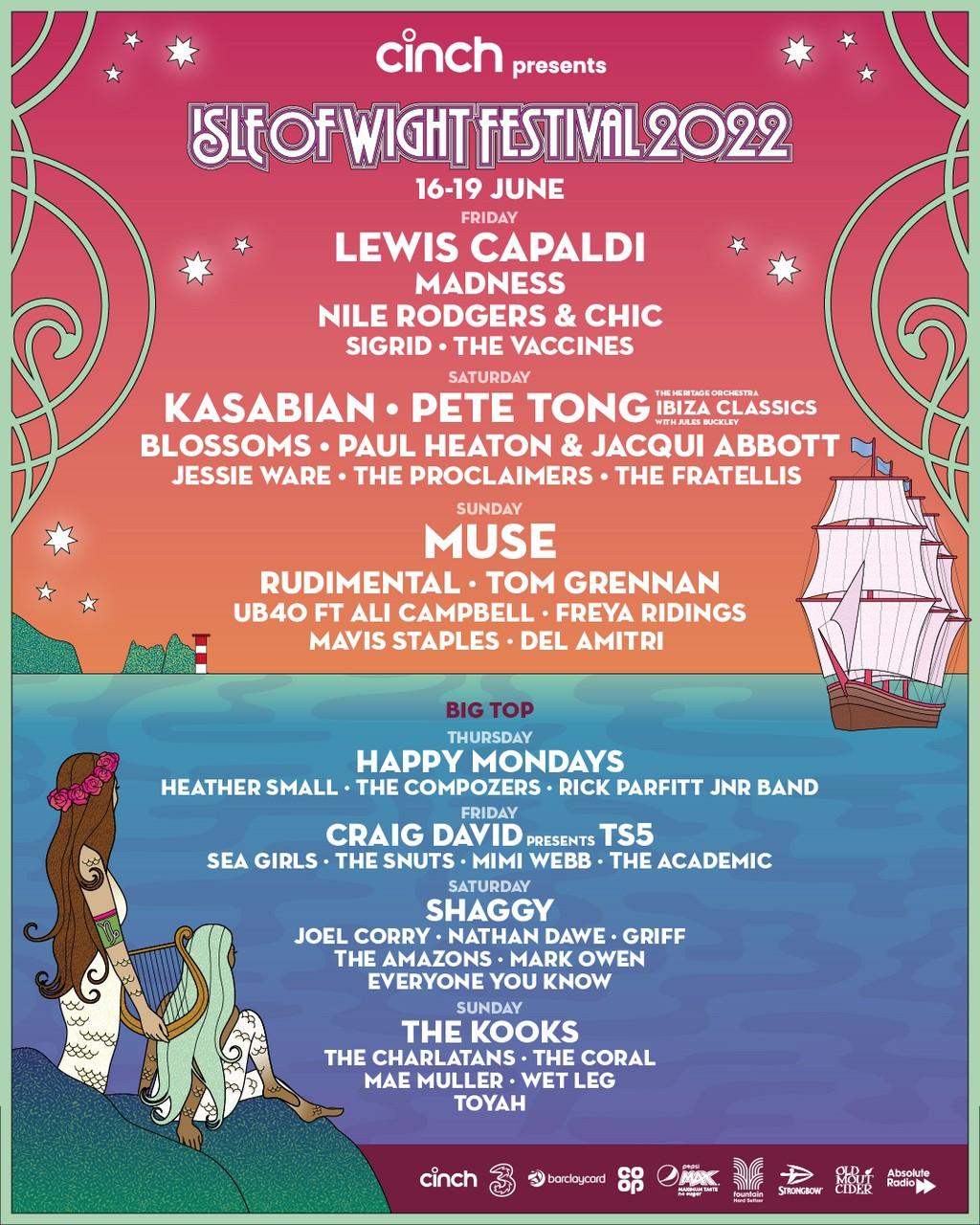 Lineup Poster Isle Of Wight Festival 2022