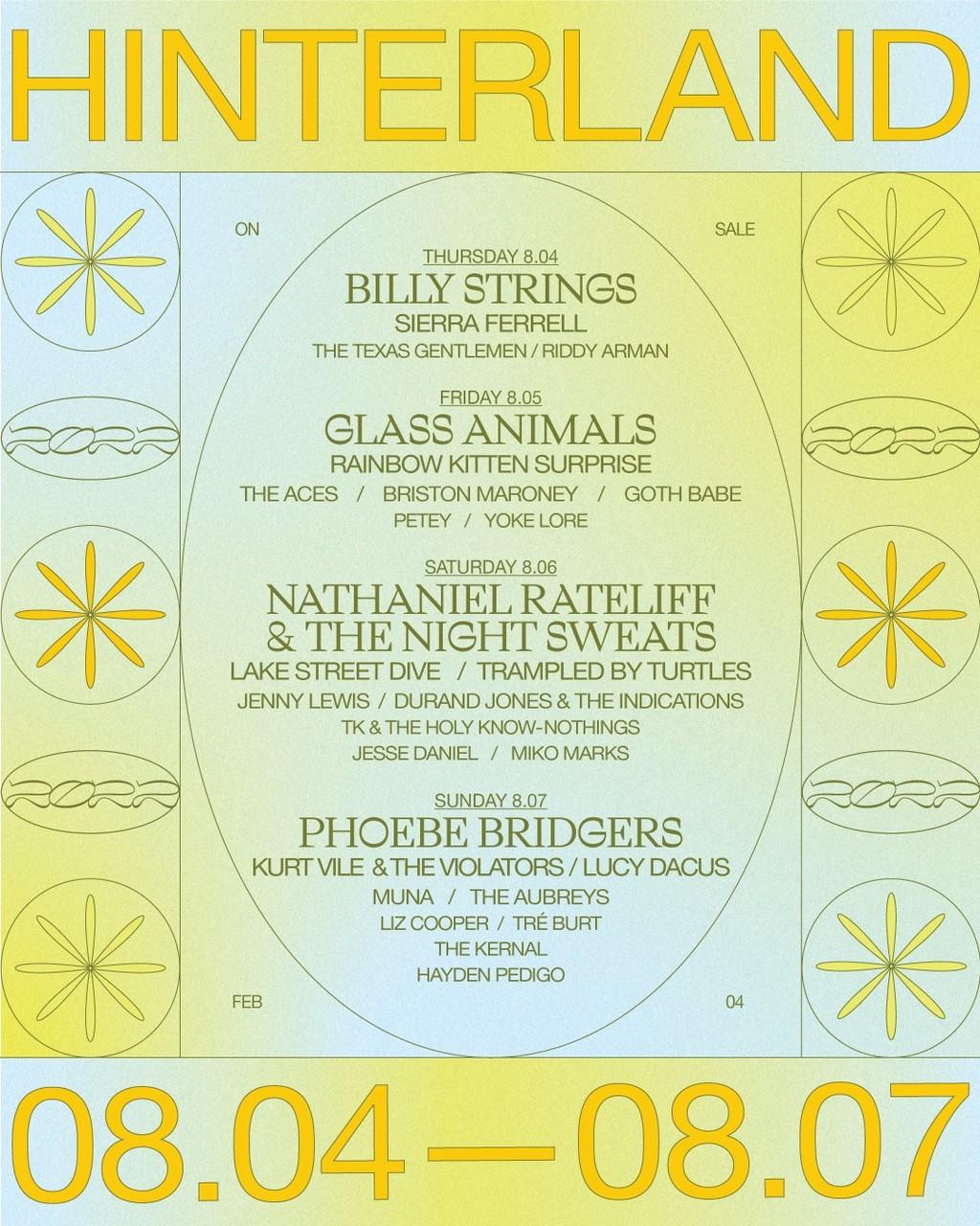 Lineup Poster Hinterland Music Festival 2022