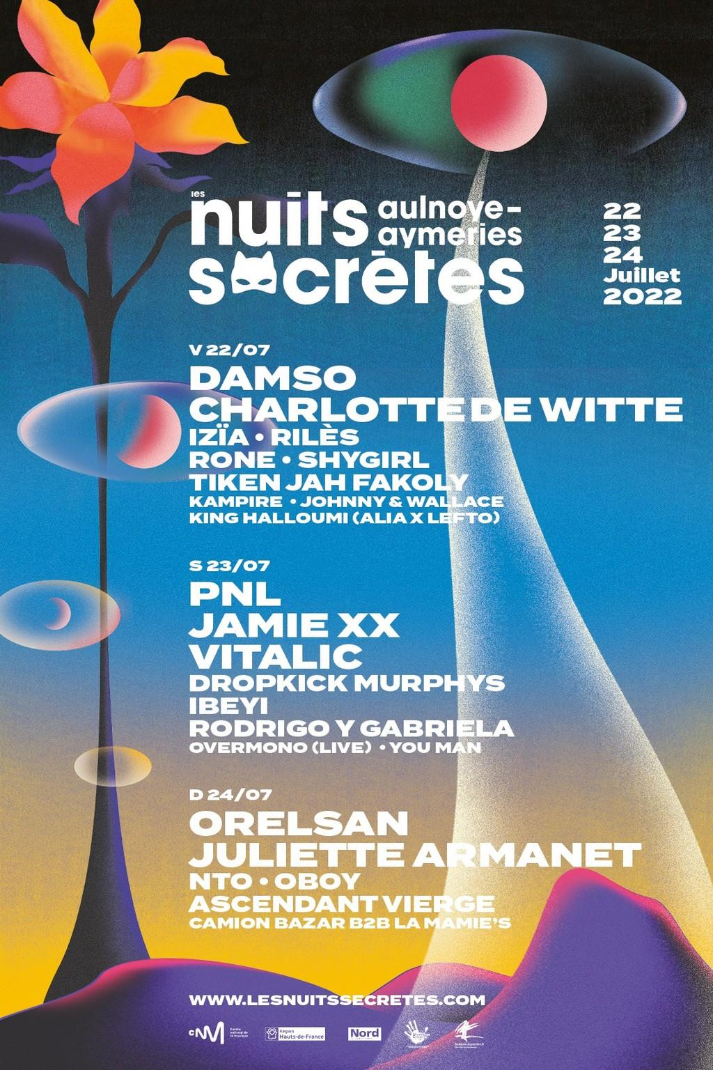 Lineup Poster Les Nuits Secrètes 2022