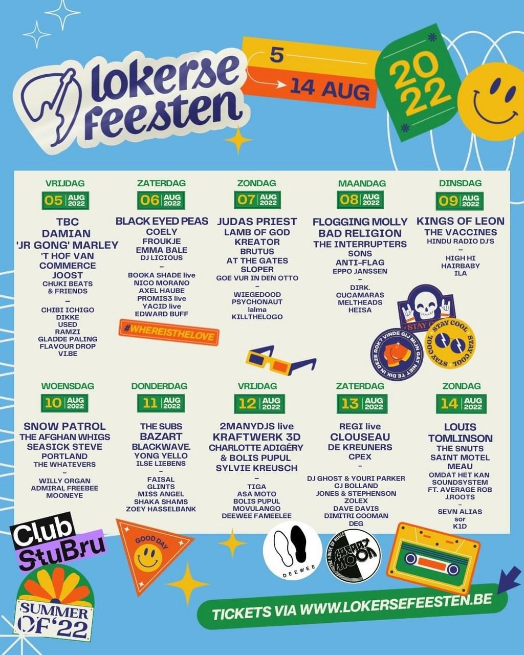 Lineup Poster Lokerse Feesten 2022