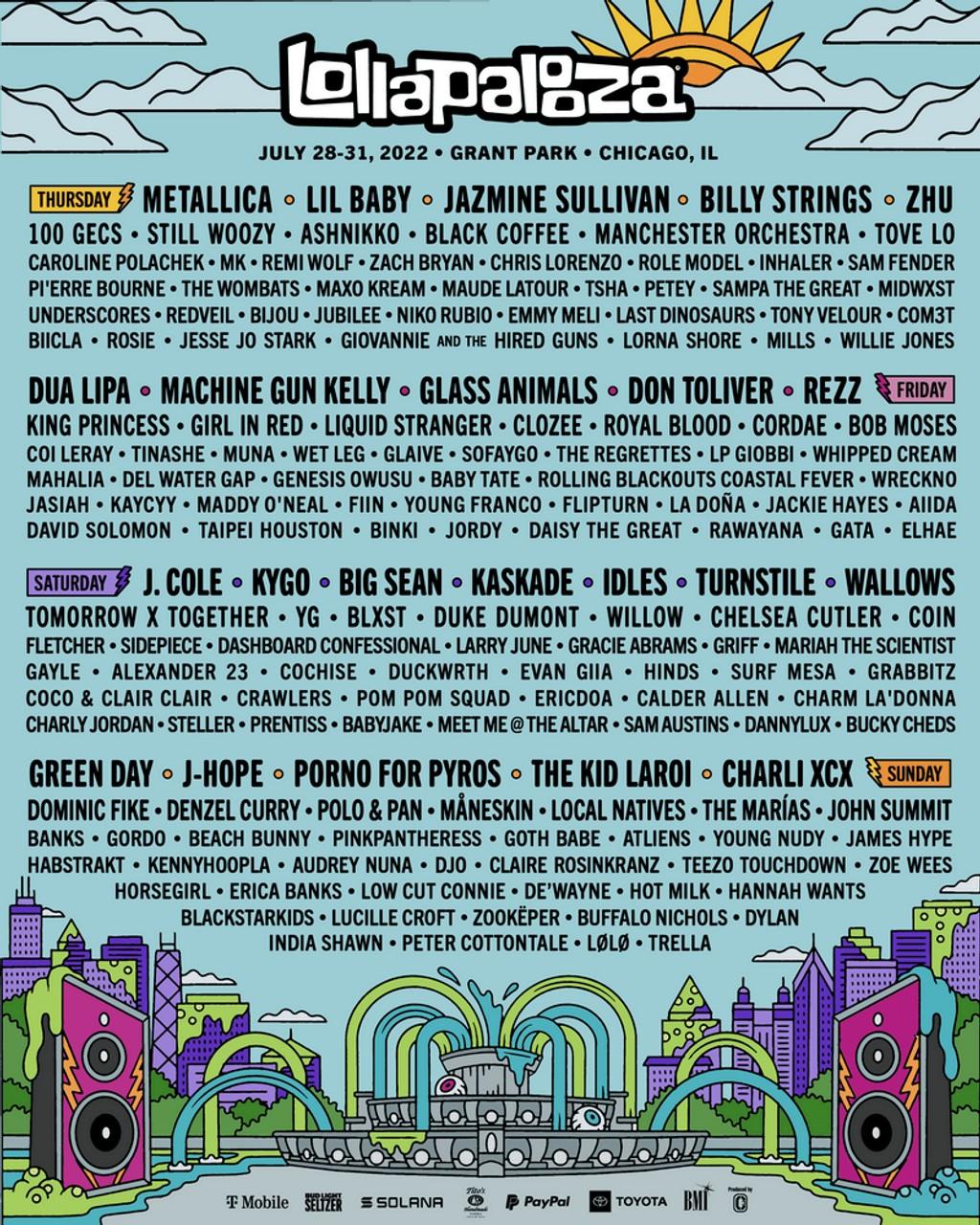 Lineup Poster Lollapalooza 2022