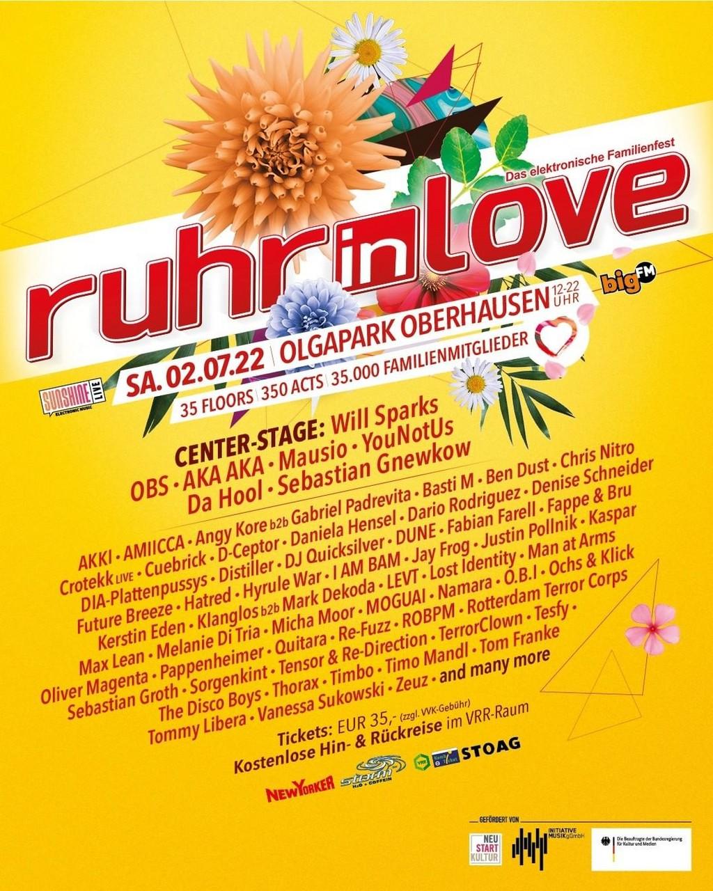 Lineup Poster Ruhr-in-love 2022