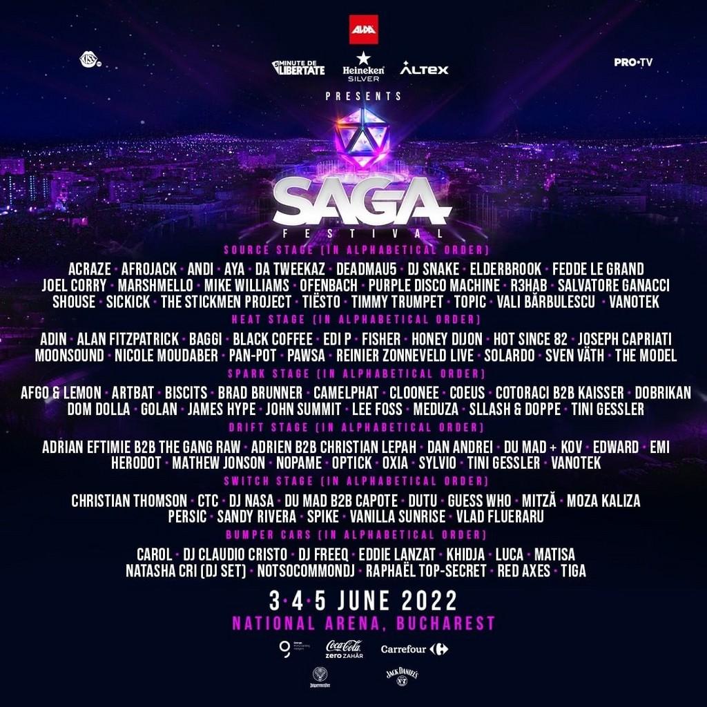 Lineup Poster SAGA Festival 2022
