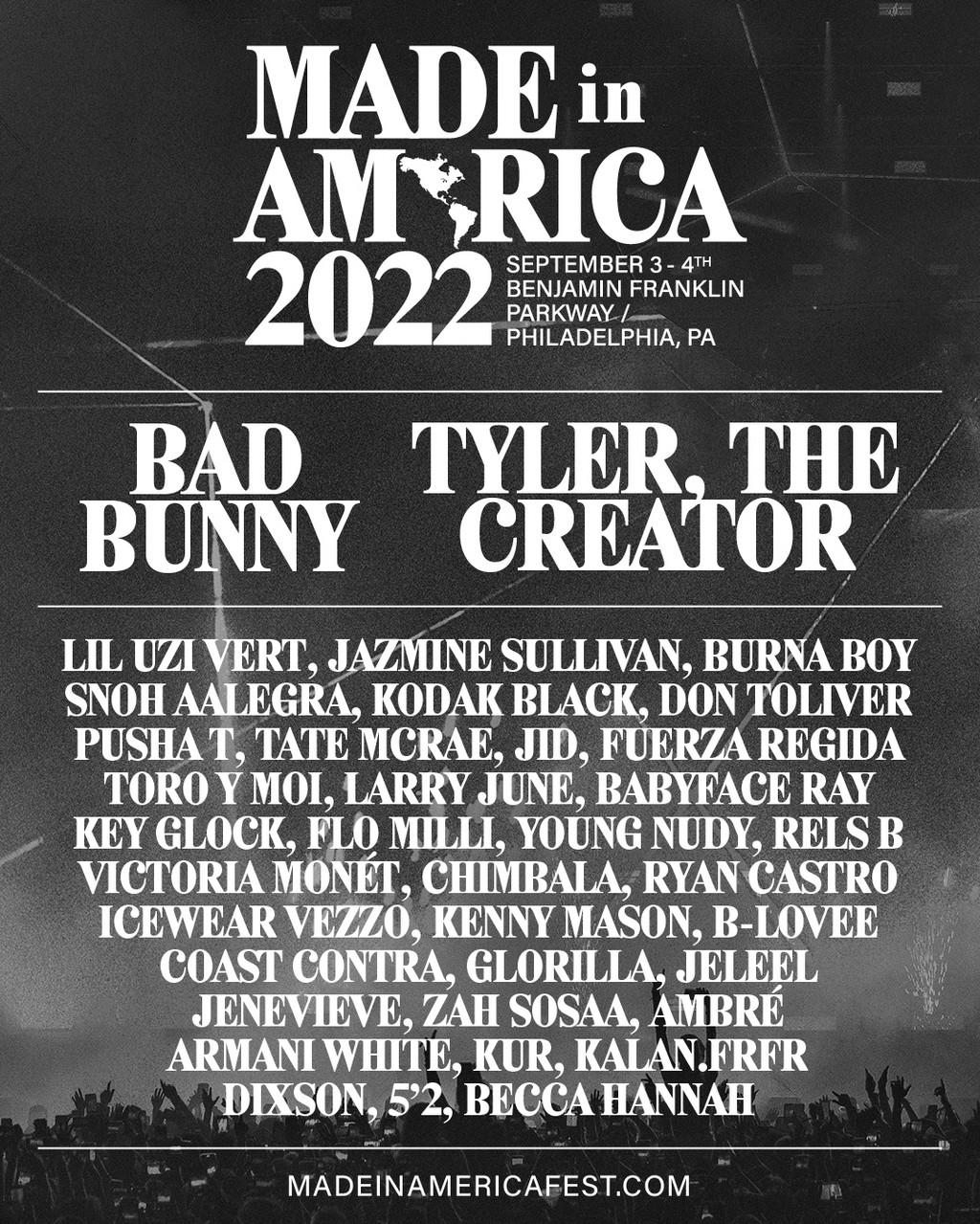 Lineup Poster Made In America 2022