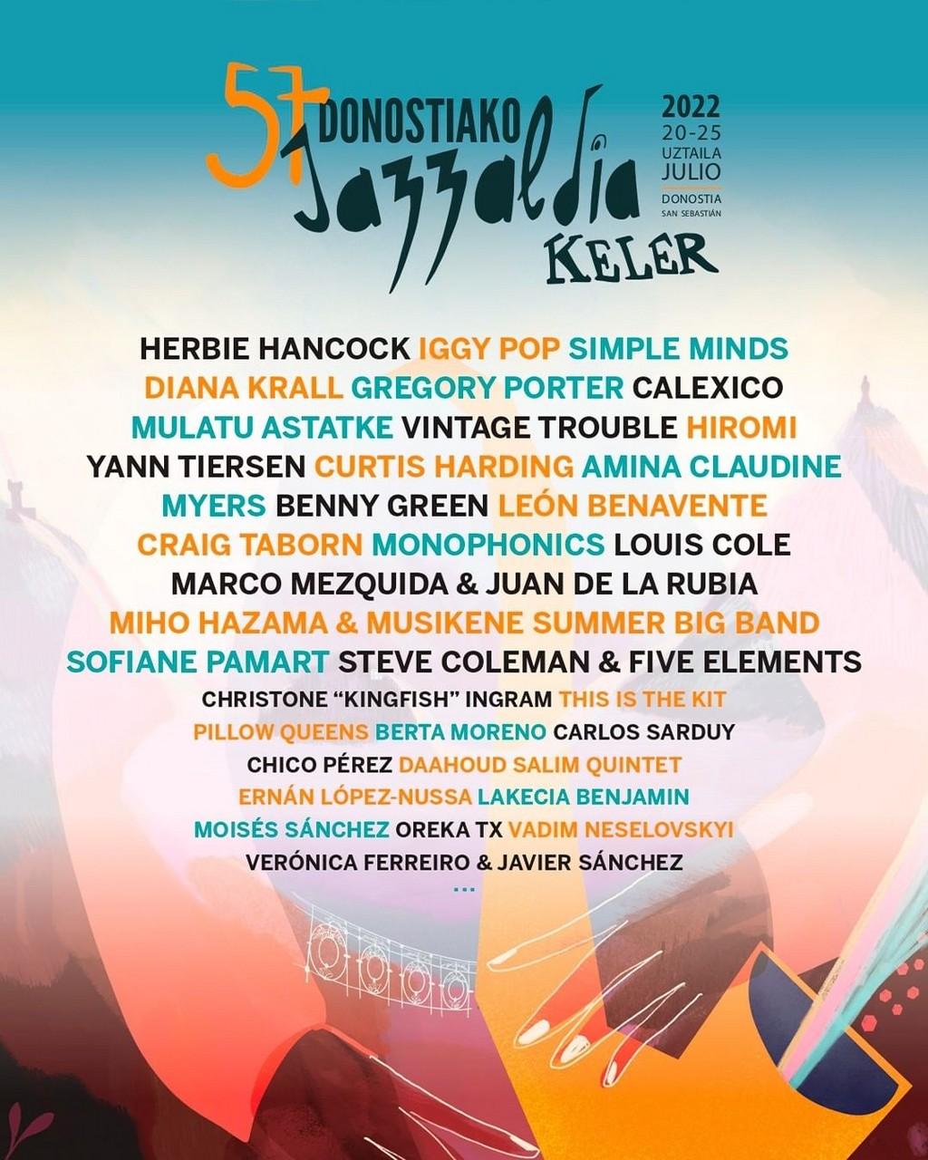 Lineup Poster Jazzaldia - San Sebastian Jazz Festival 2022