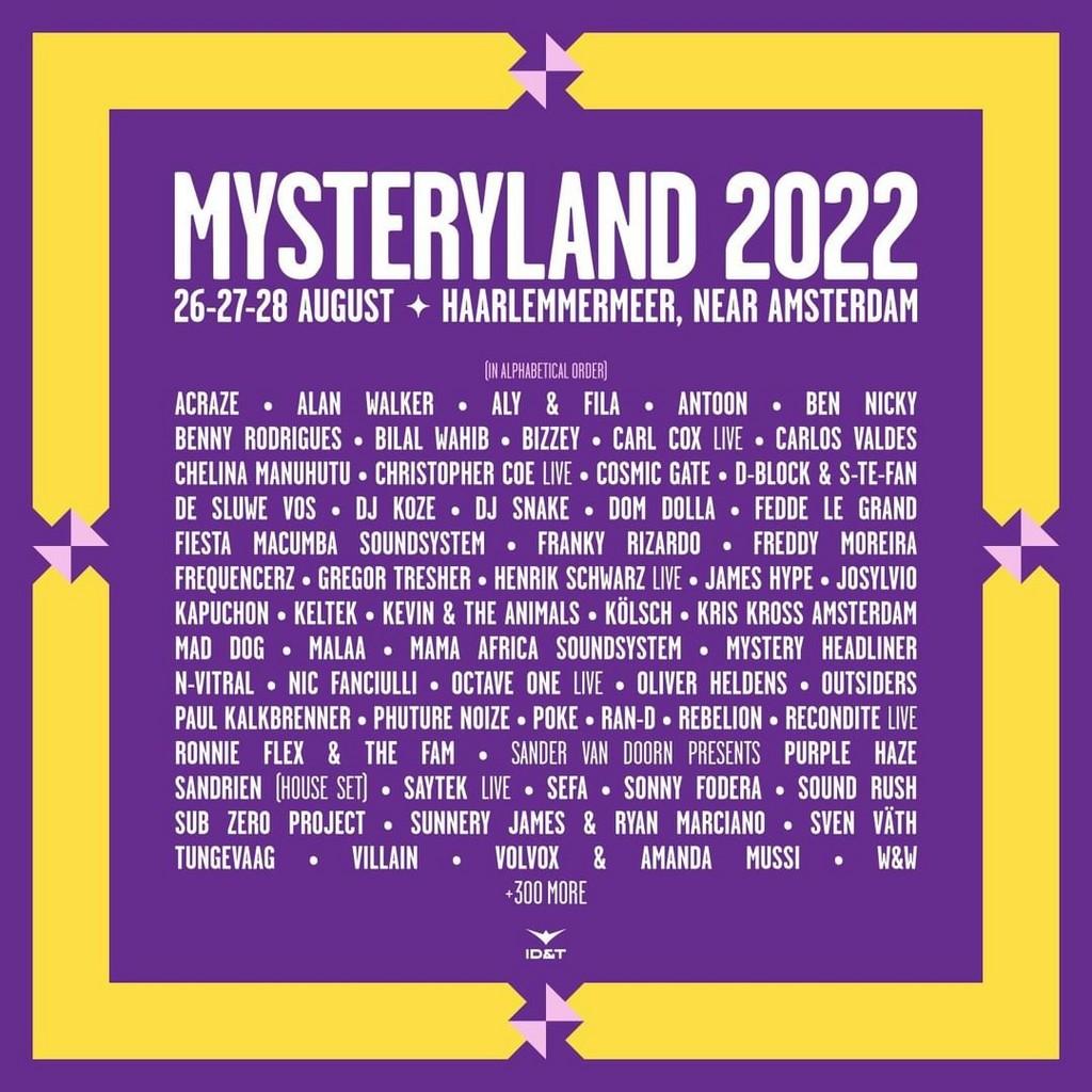 Lineup Poster Mysteryland 2022