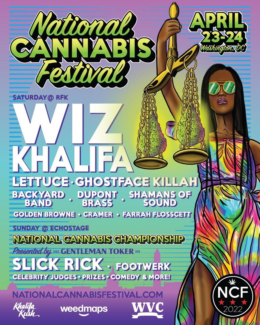 Lineup Poster National Cannabis Festival 2022