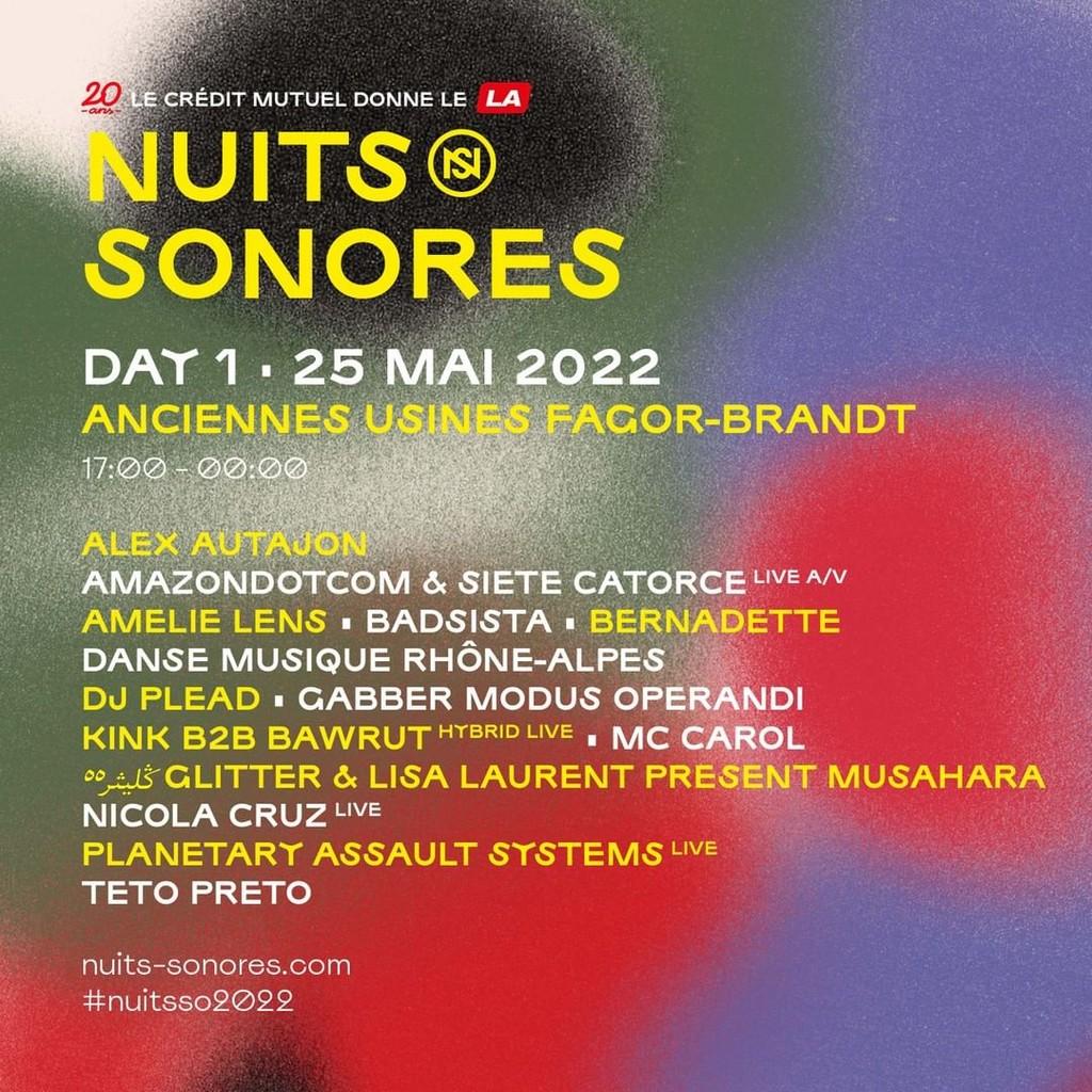 Lineup Poster Nuits sonores 2022