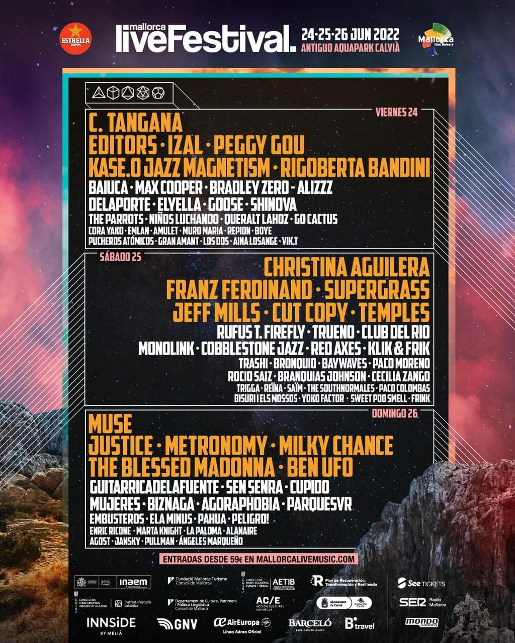 Lineup Poster Mallorca Live Festival 2022