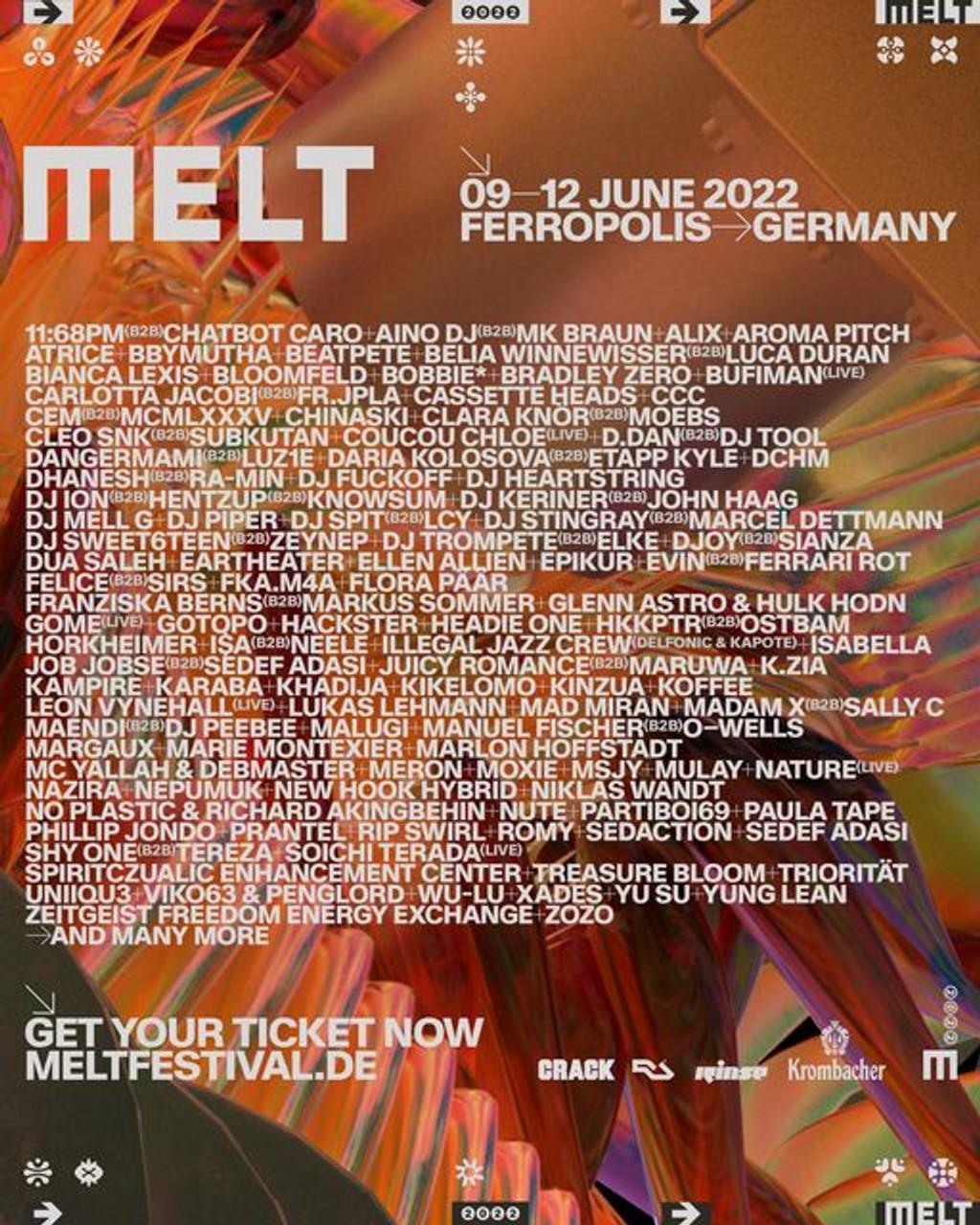 Lineup Poster Melt Festival 2022