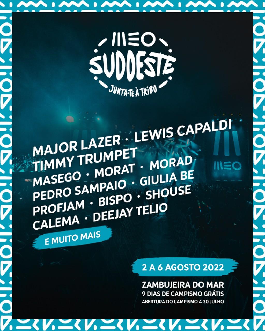 Lineup Poster MEO Sudoeste 2022