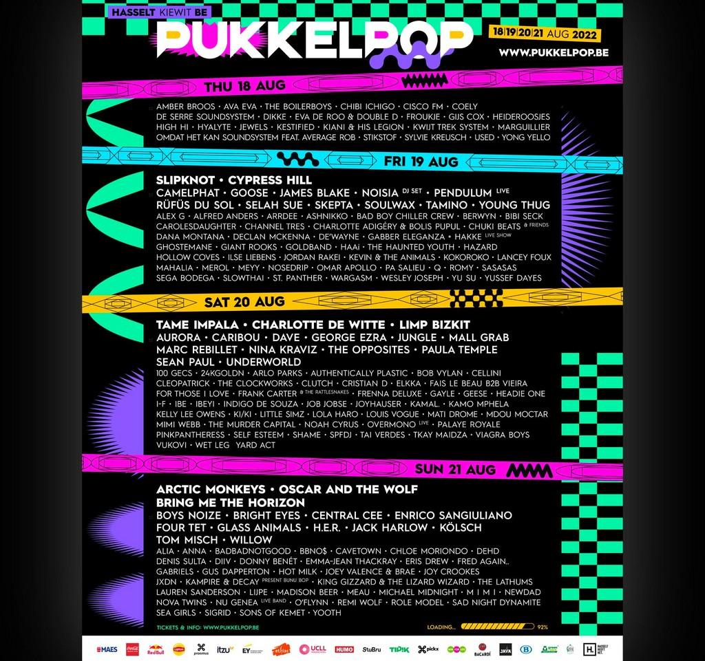 Lineup Poster Pukkelpop 2022