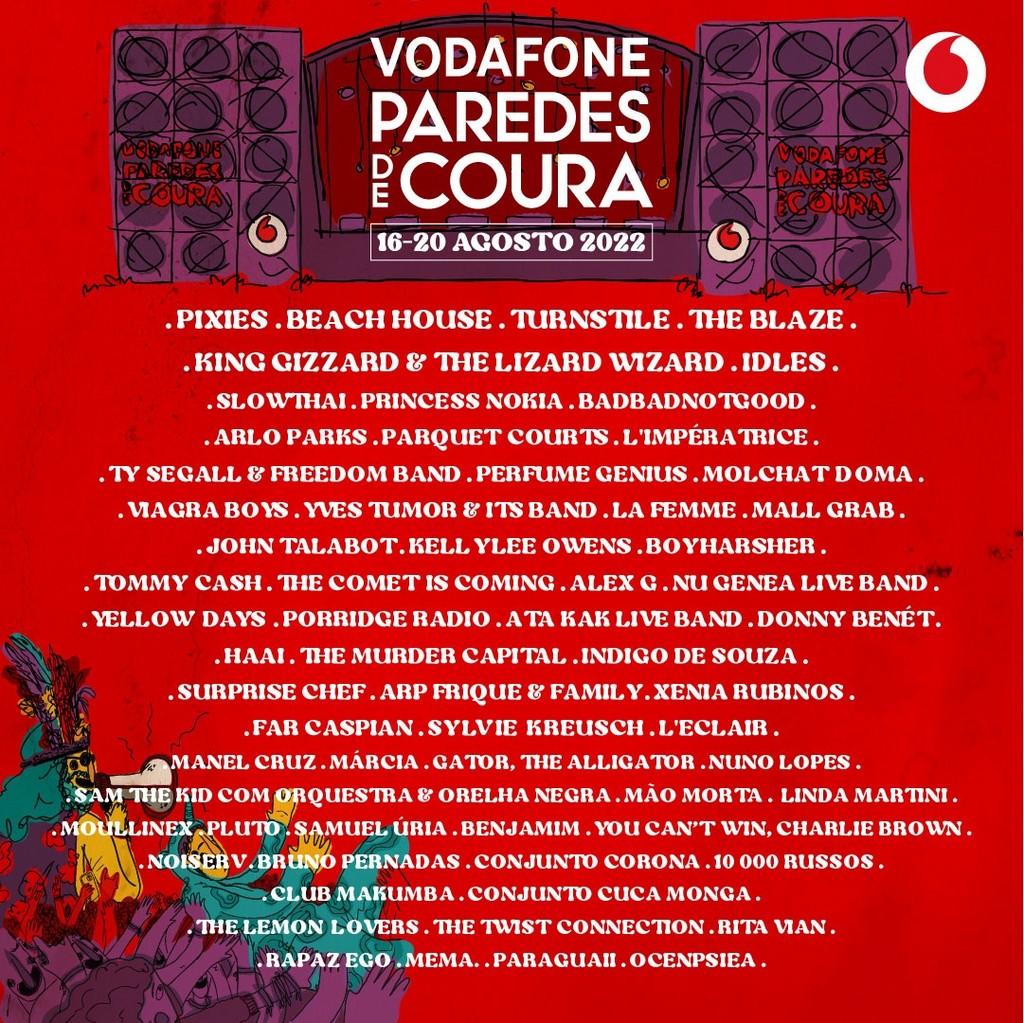 Lineup Poster Vodafone Paredes de Coura 2022