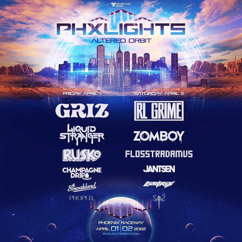 Lineup Poster PHXLights Festival 2022