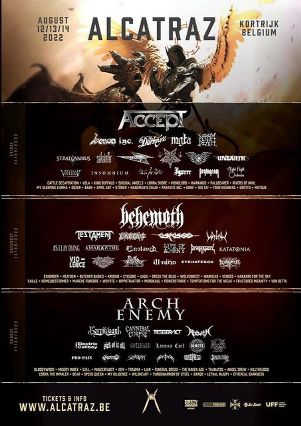 Lineup Poster Alcatraz Hard Rock & Metal Festival 2022