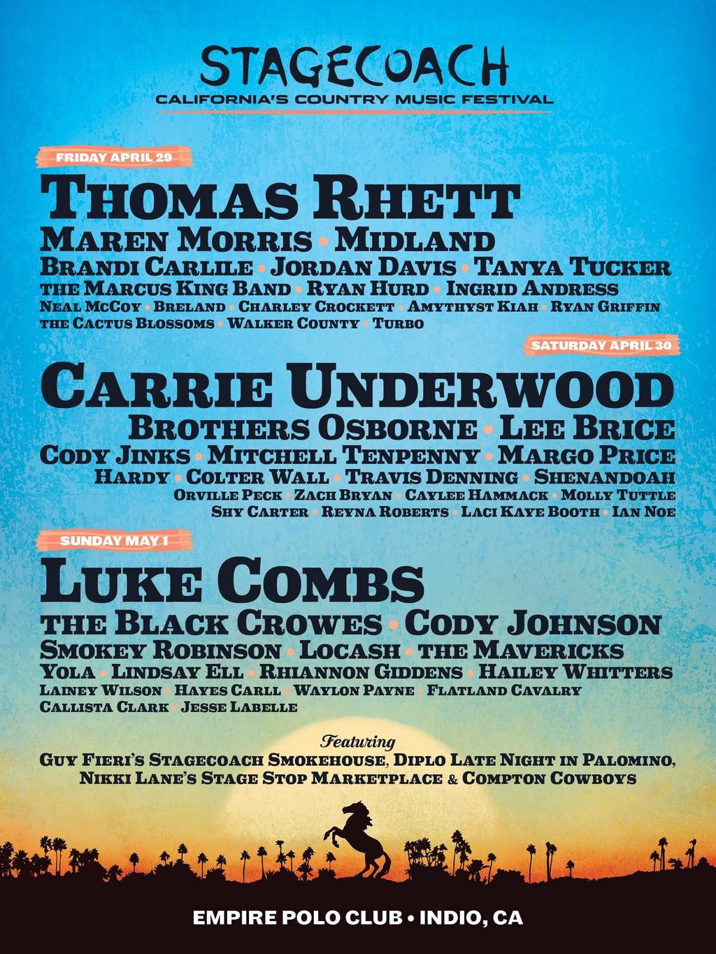 Lineup Poster Stagecoach Festival 2022