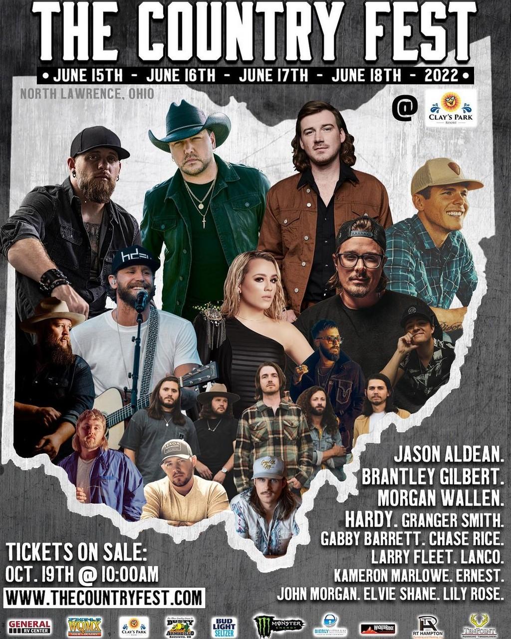 Lineup Poster The Country Fest Ohio 2022