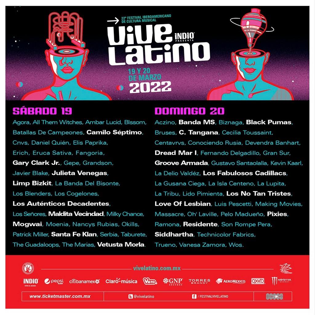 Lineup Poster Vive Latino 2022