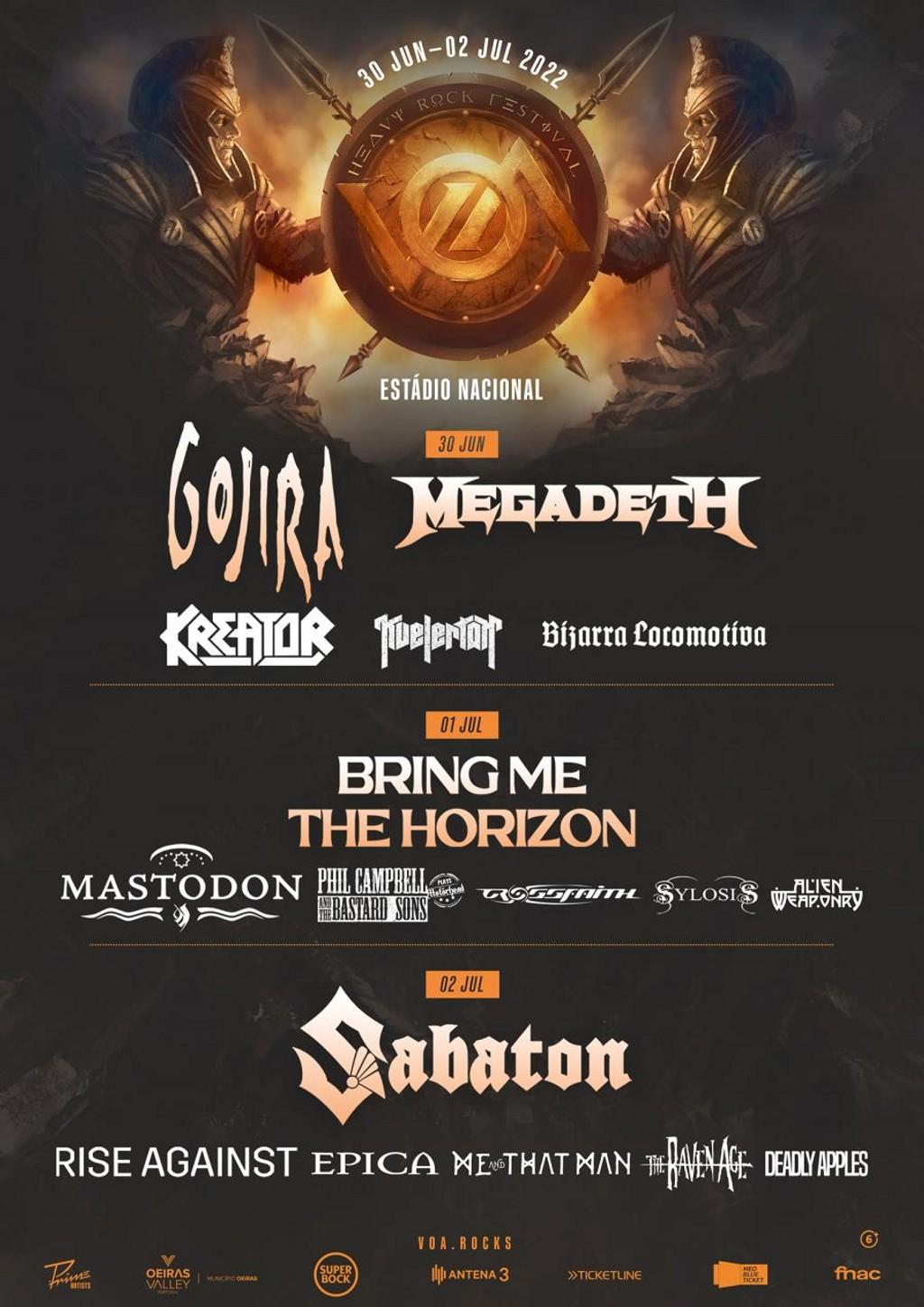 Lineup Poster VOA - Heavy Rock Festival 2022