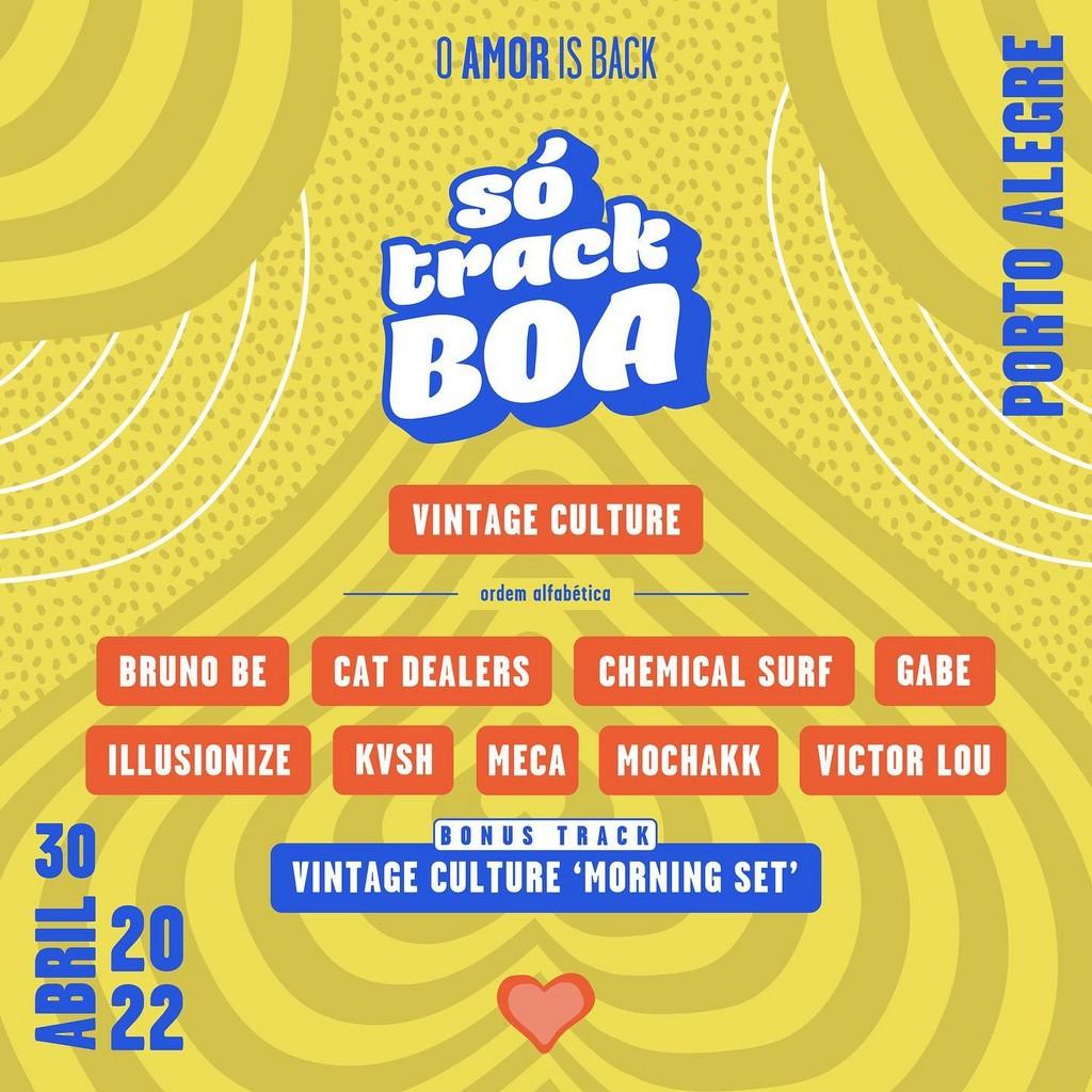Lineup Poster Só Track Boa Porto Alegre 2022